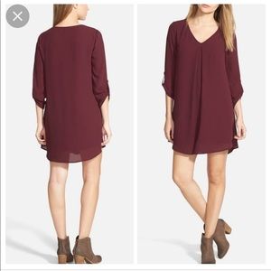 Lush Karly Cranberry Chiffon Dress